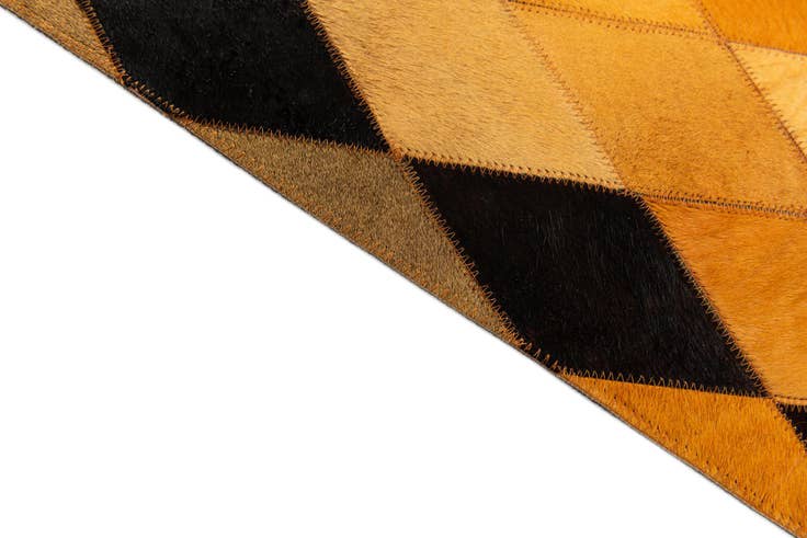 Detail image of 5' 1 x 8' 1 Cowhide Stocks Rug