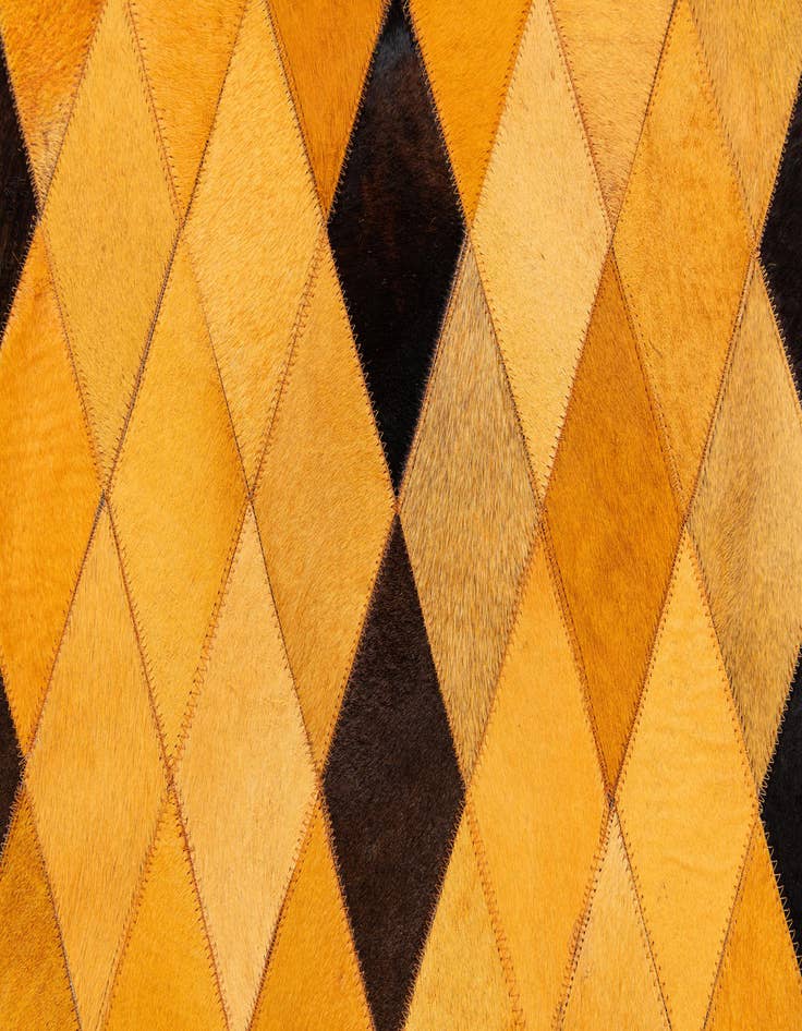 Detail image of 5' 1 x 8' 1 Cowhide Stocks Rug