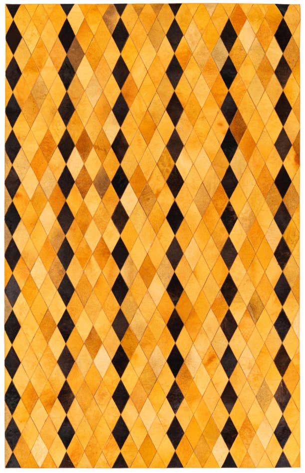 Detail image of 5' 1 x 8' 1 Cowhide Stocks Rug