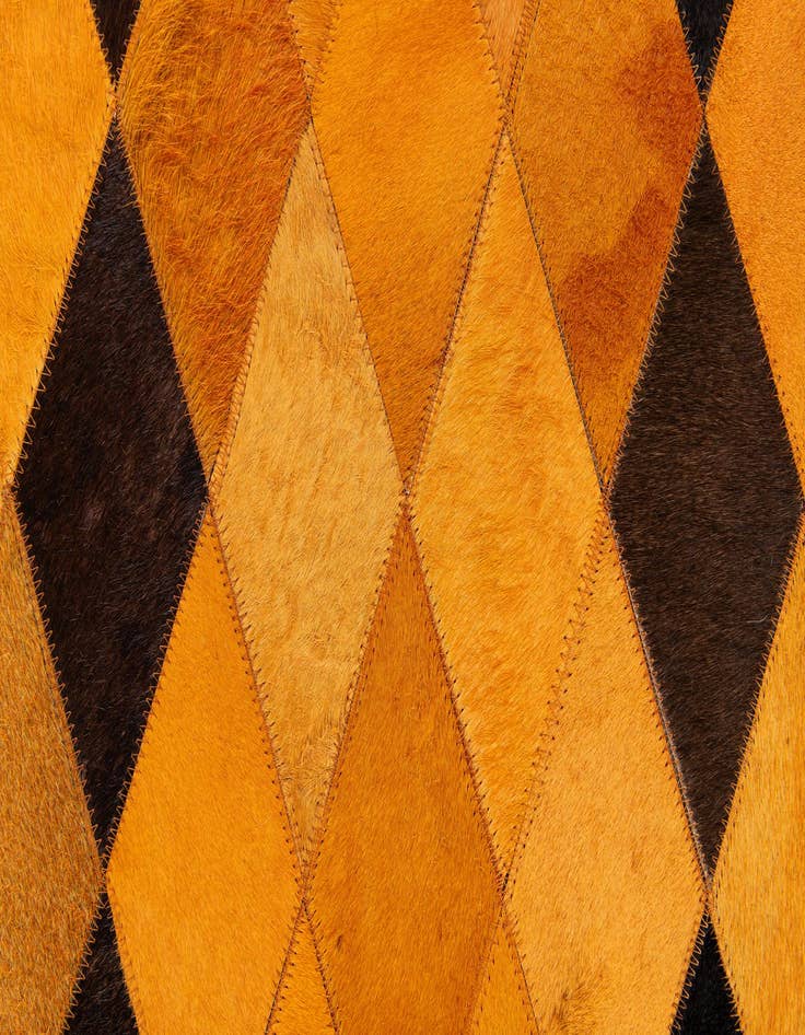 Detail image of 5' 1 x 8' 1 Cowhide Stocks Rug