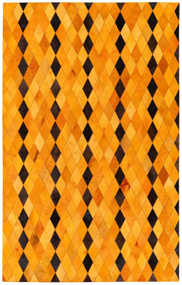 Detail image of 5' 1 x 8' 1 Cowhide Stocks Rug
