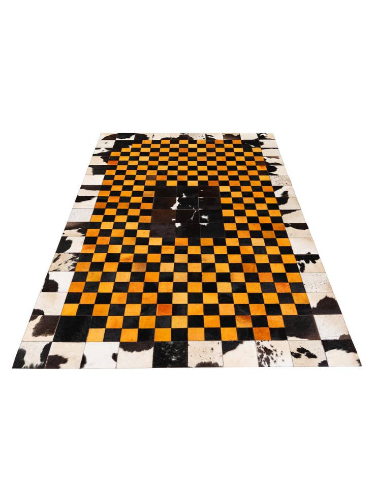 Detail image of 5' x 7' 11 Cowhide Stocks Rug