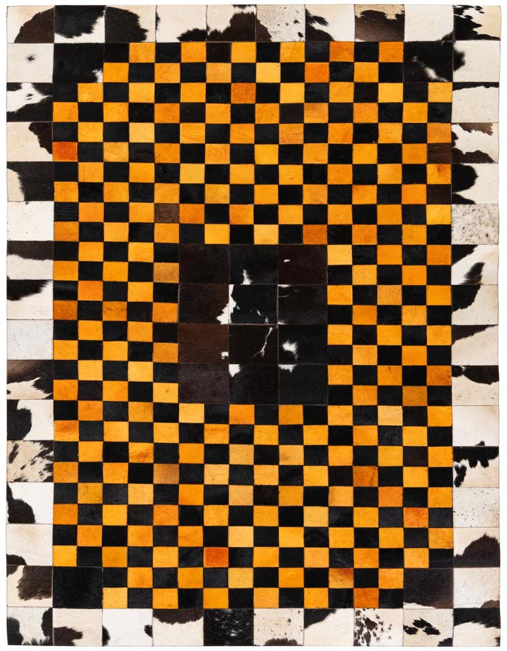 Detail image of 5' x 7' 11 Cowhide Stocks Rug