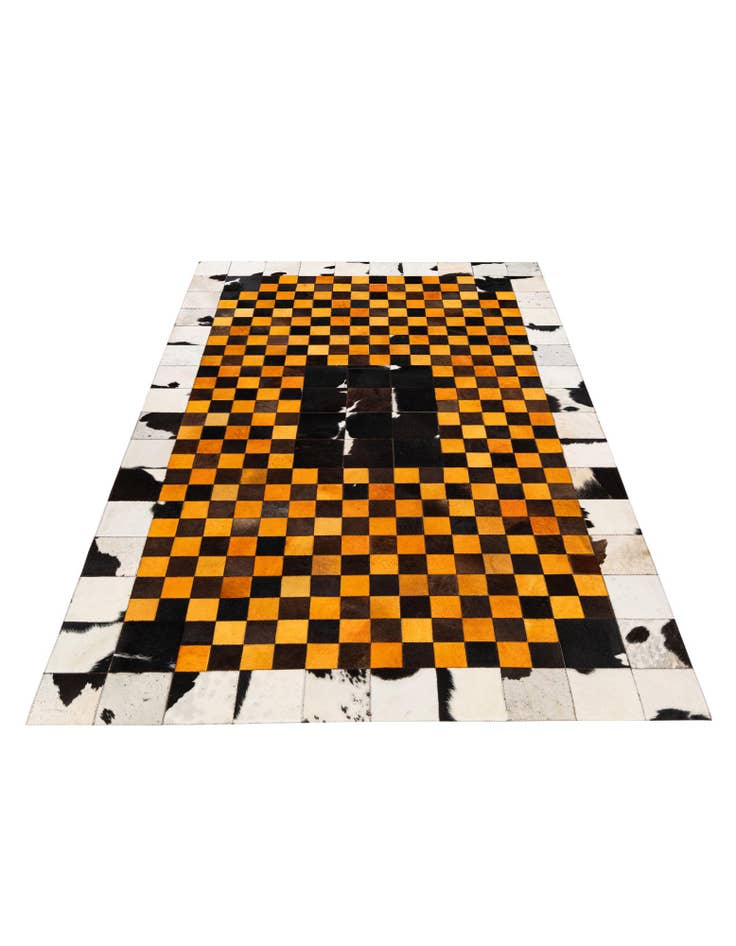 Detail image of 5' x 8' Cowhide Stocks Rug