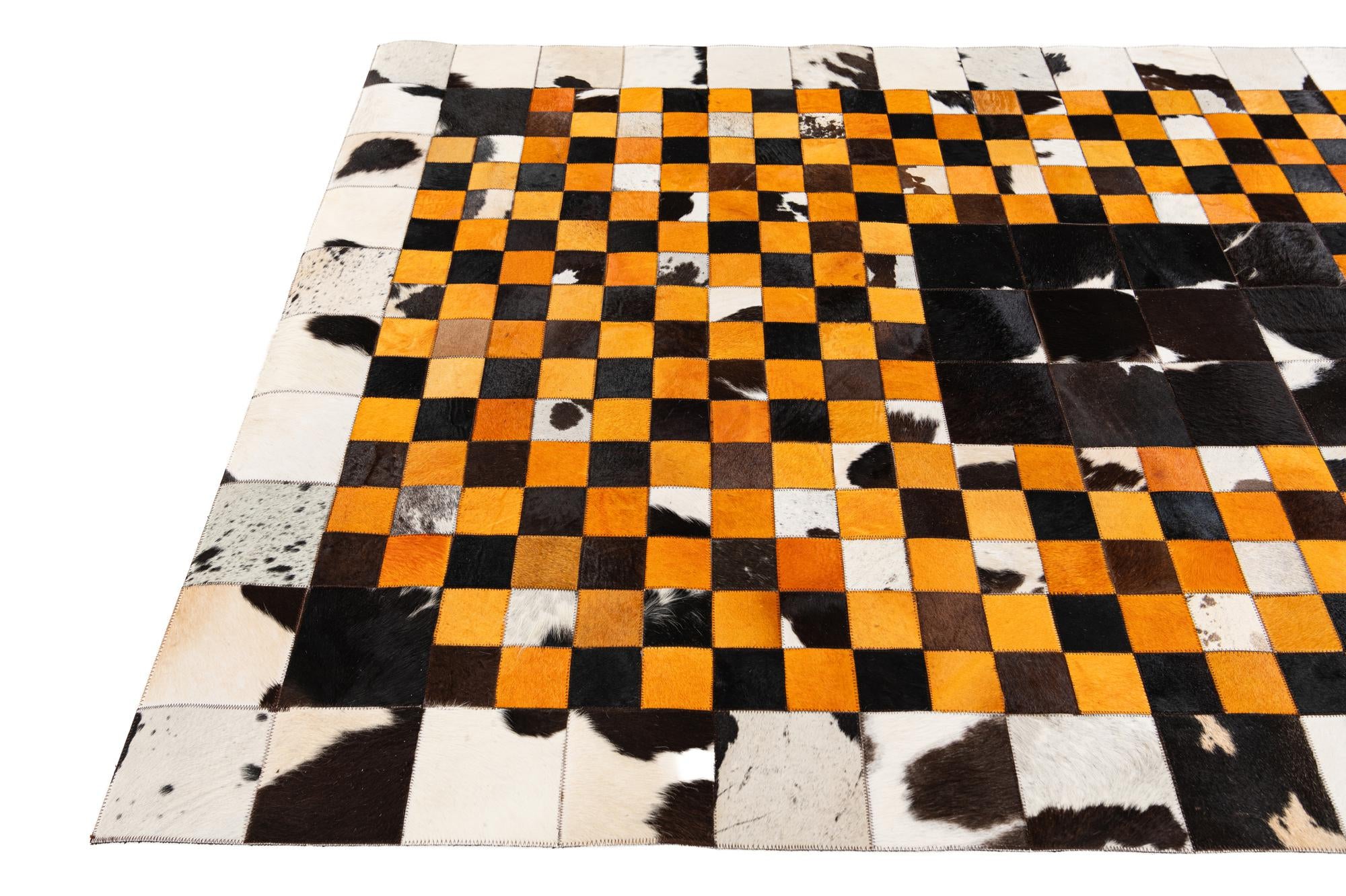 5' x 8' Cowhide Stocks Rug