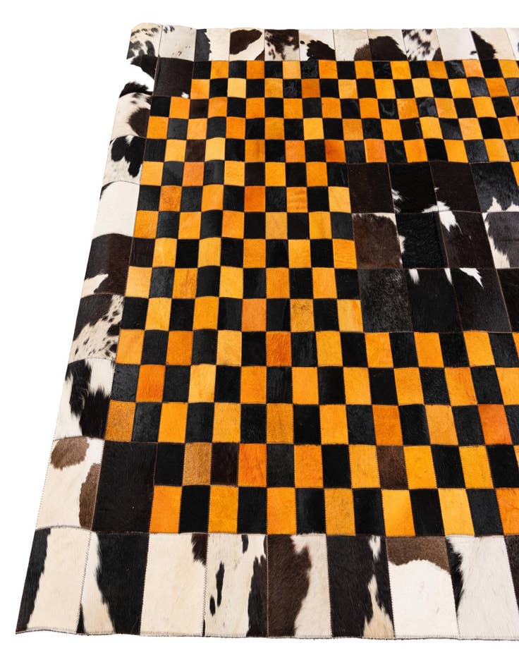 Detail image of 5' x 8' Cowhide Stocks Rug