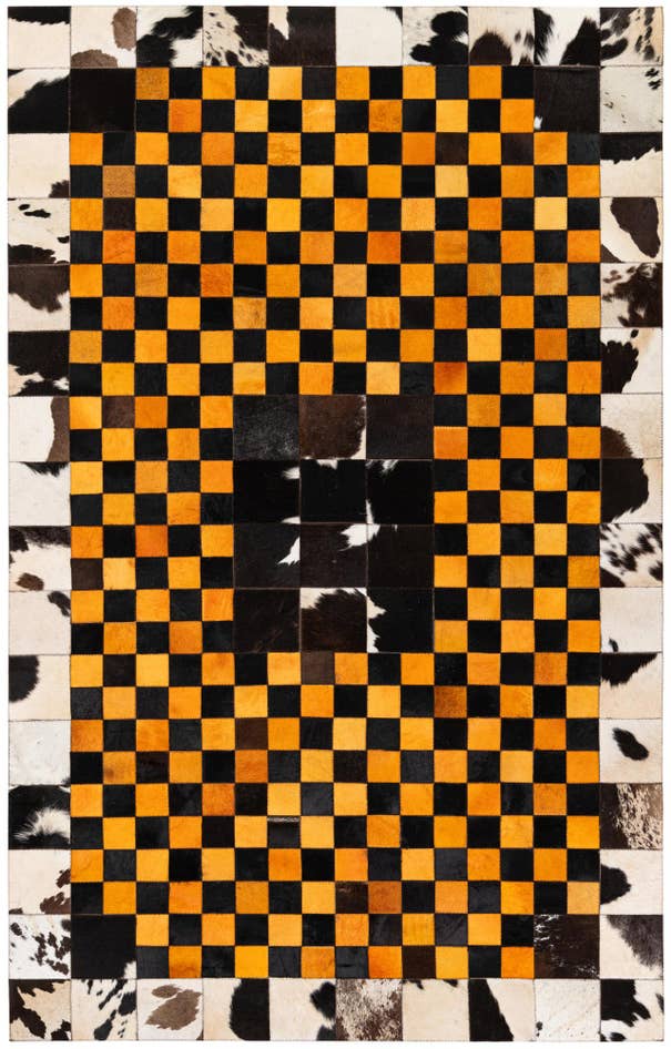 Detail image of 5' x 8' Cowhide Stocks Rug