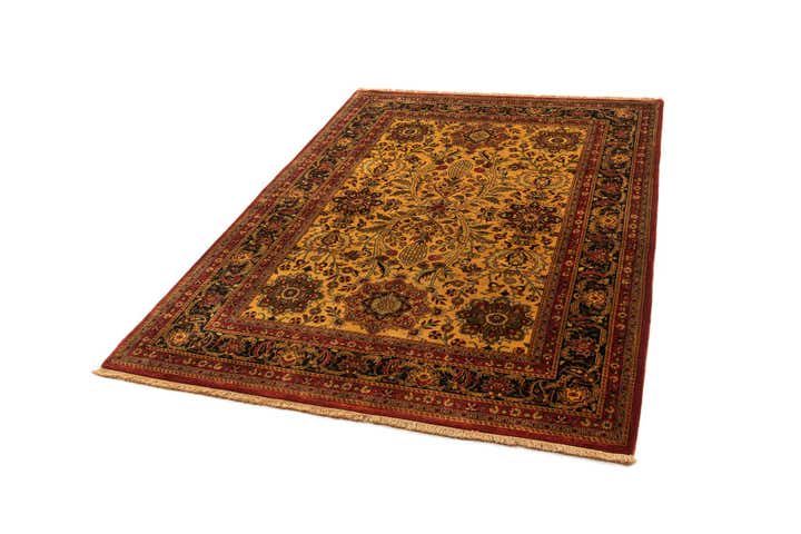 5' 7 x 7' 9 Hand Knotted Isfahan Oriental Wool Rug