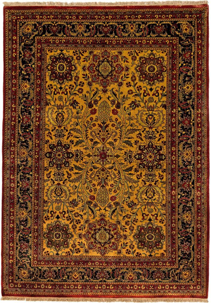 5' 7 x 7' 9 Hand Knotted Isfahan Oriental Wool Rug
