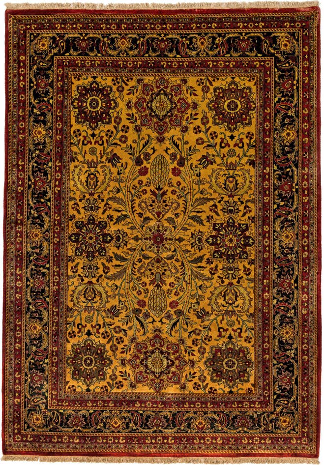 Detail image of 5' 7 x 7' 9 Hand Knotted Isfahan Oriental Wool Rug