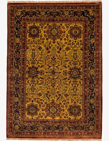 5' 7 x 7' 9 Hand Knotted Isfahan Oriental Wool Rug