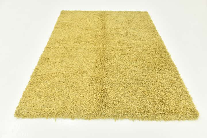 5' 8 x 7' 6 Hand Knotted Solid Shag Rug