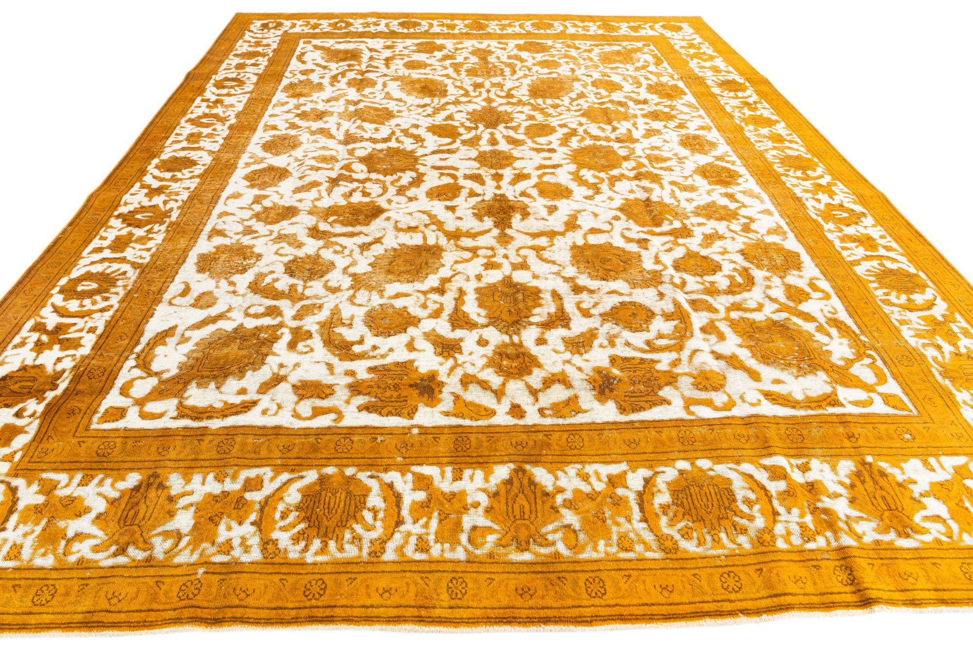 9' 6 x 12' 7 Hand Knotted Ultra Vintage Persian Wool Rug