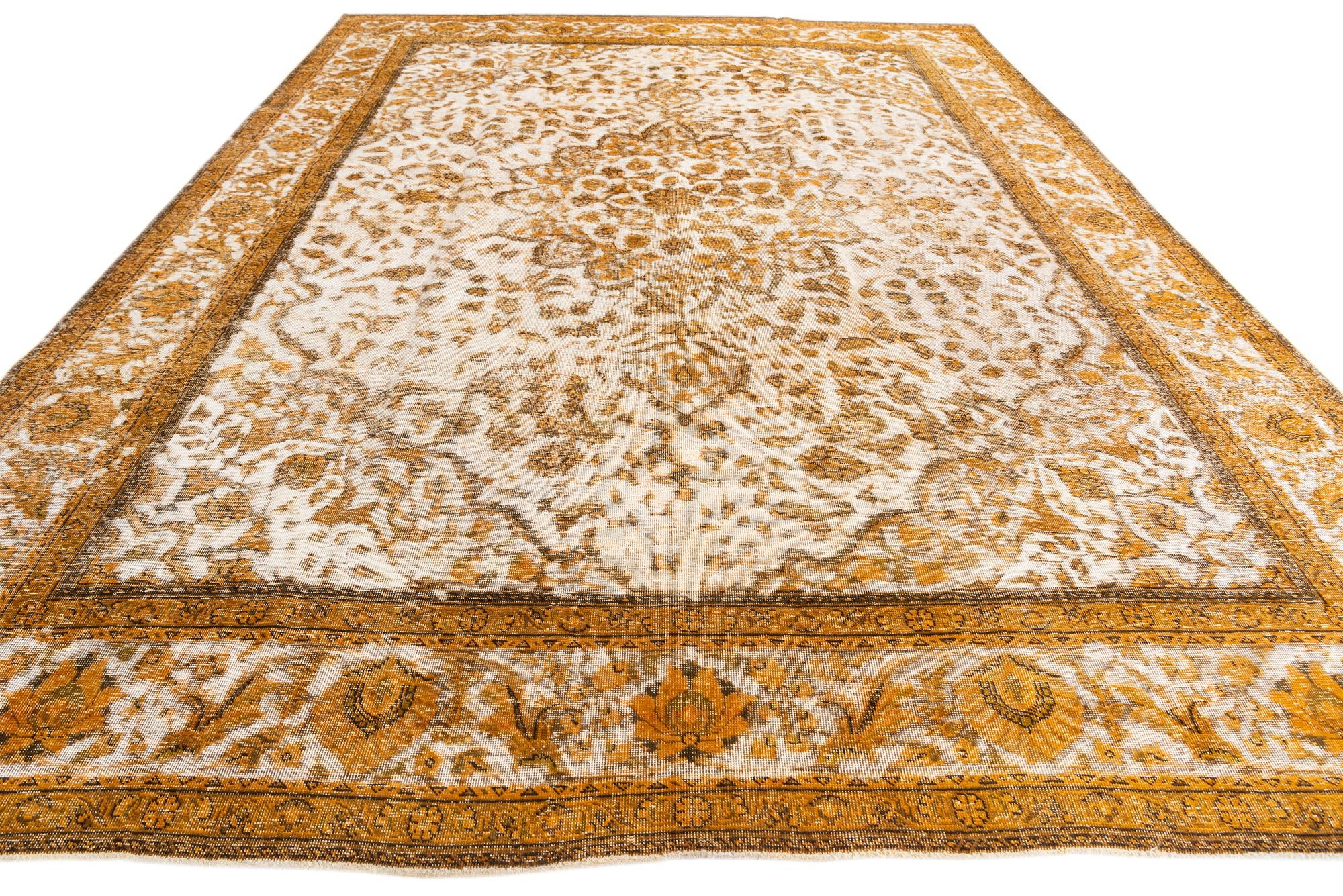 9' 10 x 13' 5 Hand Knotted Ultra Vintage Persian Wool Rug