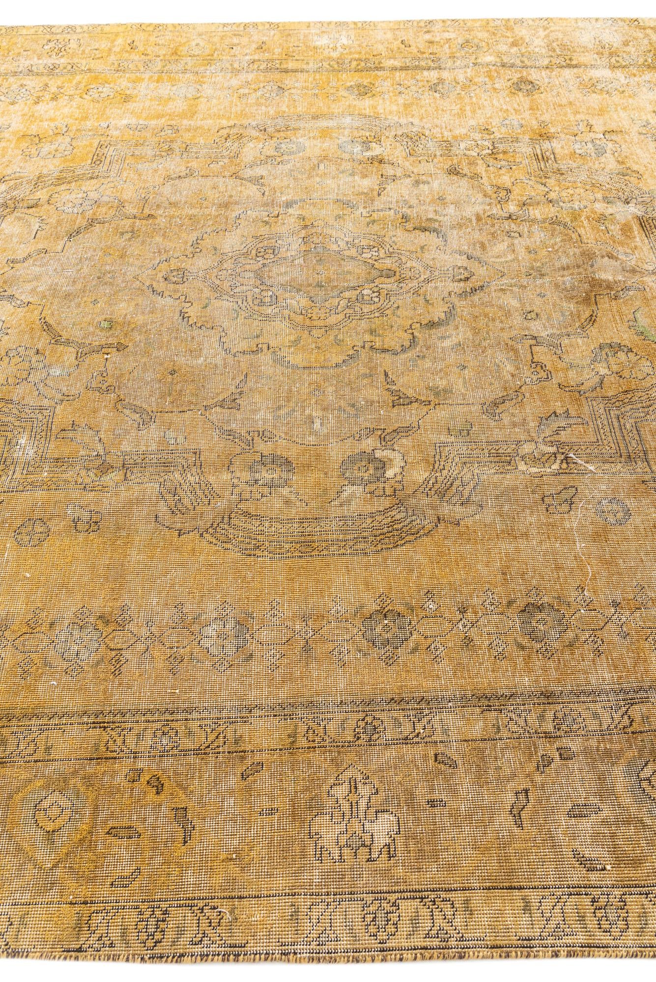 9' 2 x 12' 5 Hand Knotted Ultra Vintage Persian Wool Rug