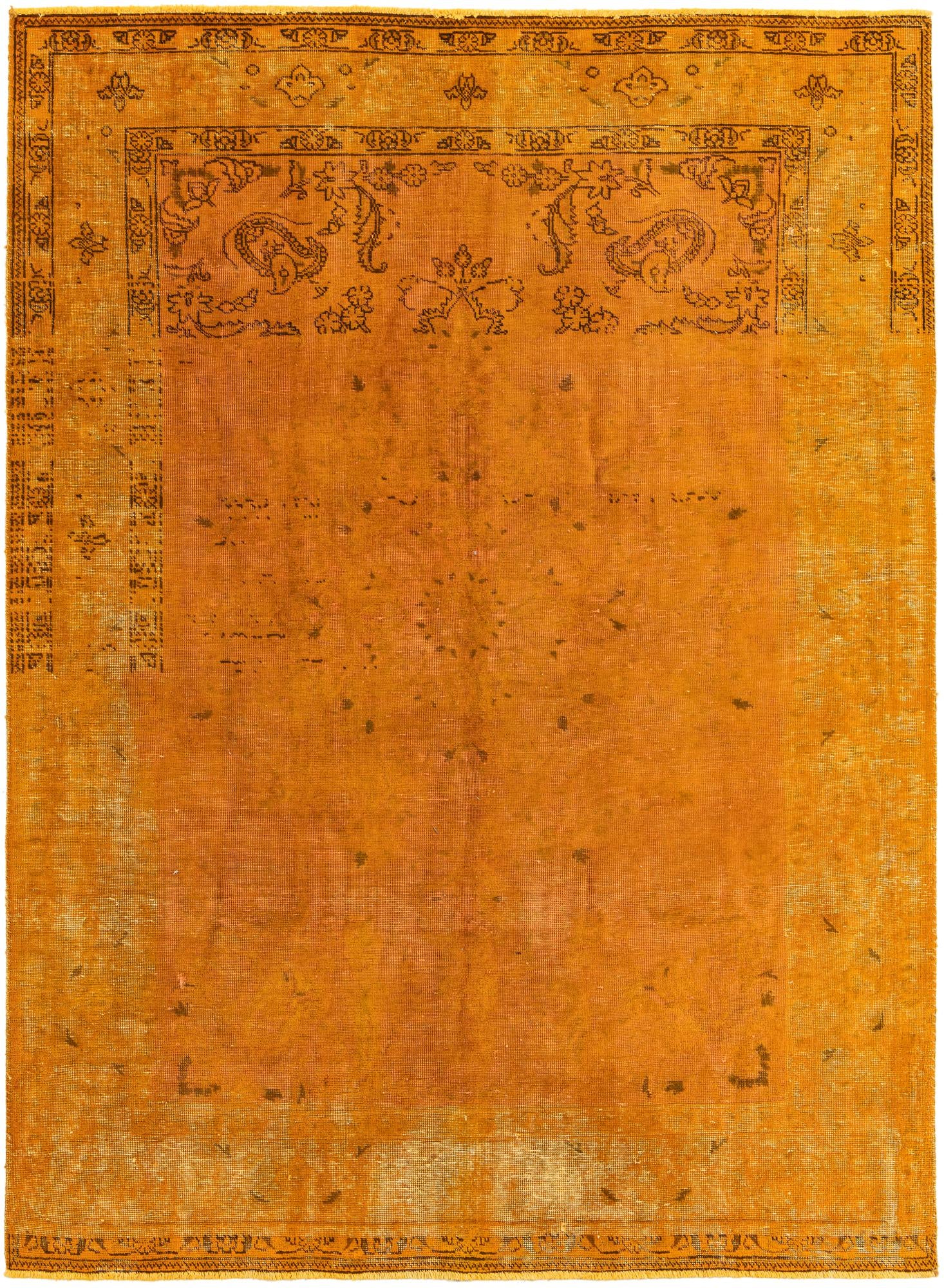 6' 4 x 9' Hand Knotted Ultra Vintage Persian Wool Rug