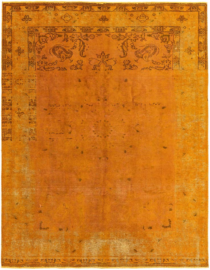 Detail image of 6' 4 x 9' Hand Knotted Ultra Vintage Persian Wool Rug