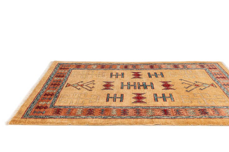 Detail image of 3' 4 x 5' Hand Knotted Ziegler Wool Rug
