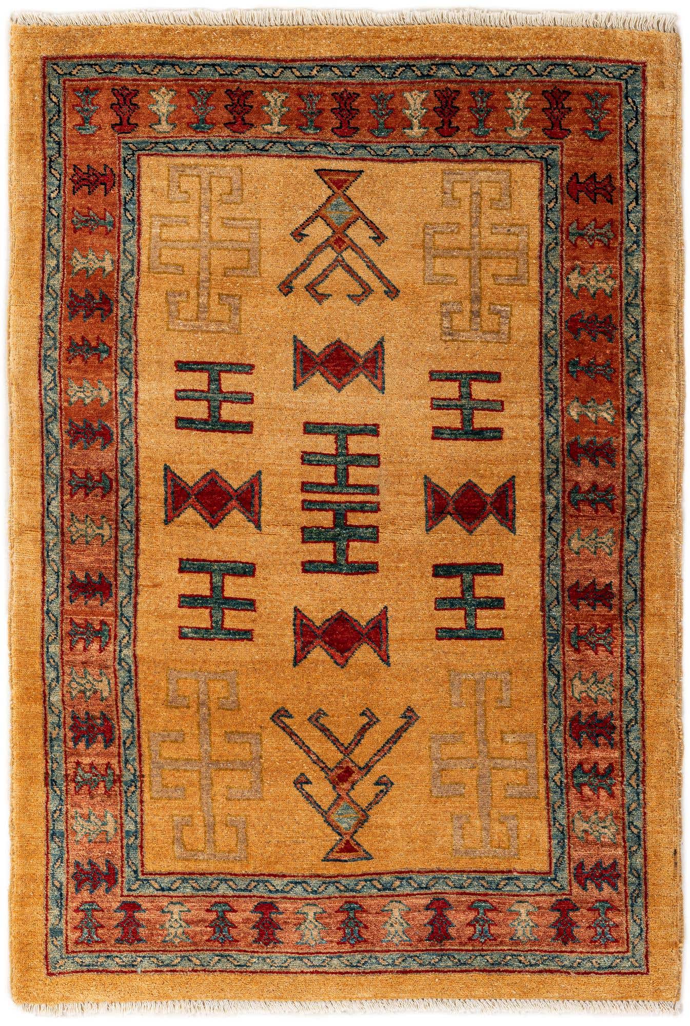 3' 4 x 5' Hand Knotted Ziegler Wool Rug