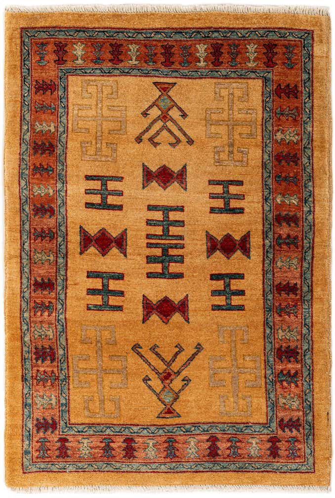 3' 4 x 5' Hand Knotted Ziegler Wool Rug