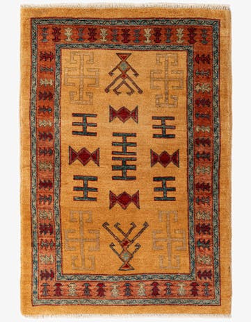3' 4 x 5' Hand Knotted Ziegler Wool Rug