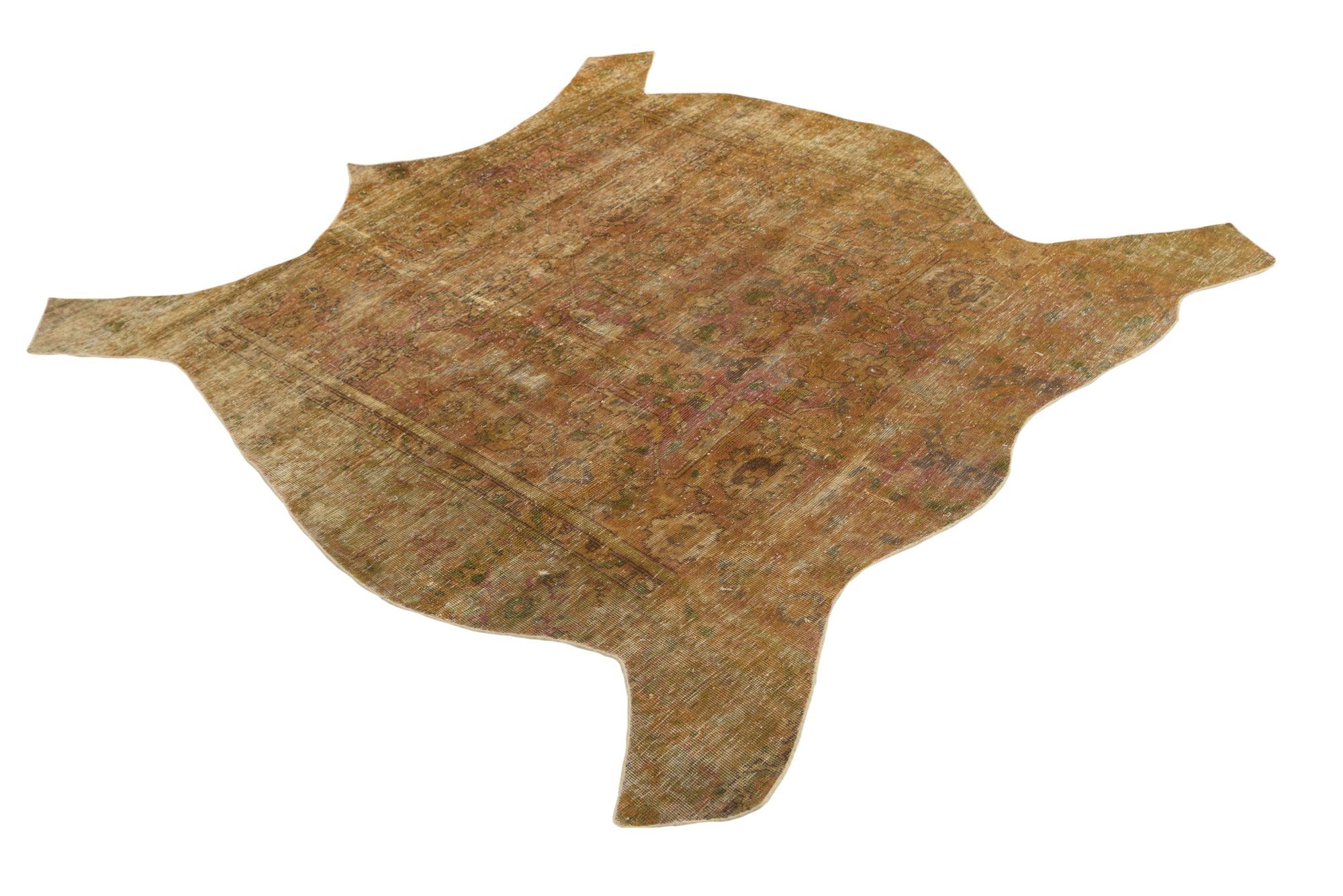 5' 10 x 6' 3 Hand Knotted Ultra Vintage Persian Wool Square Rug