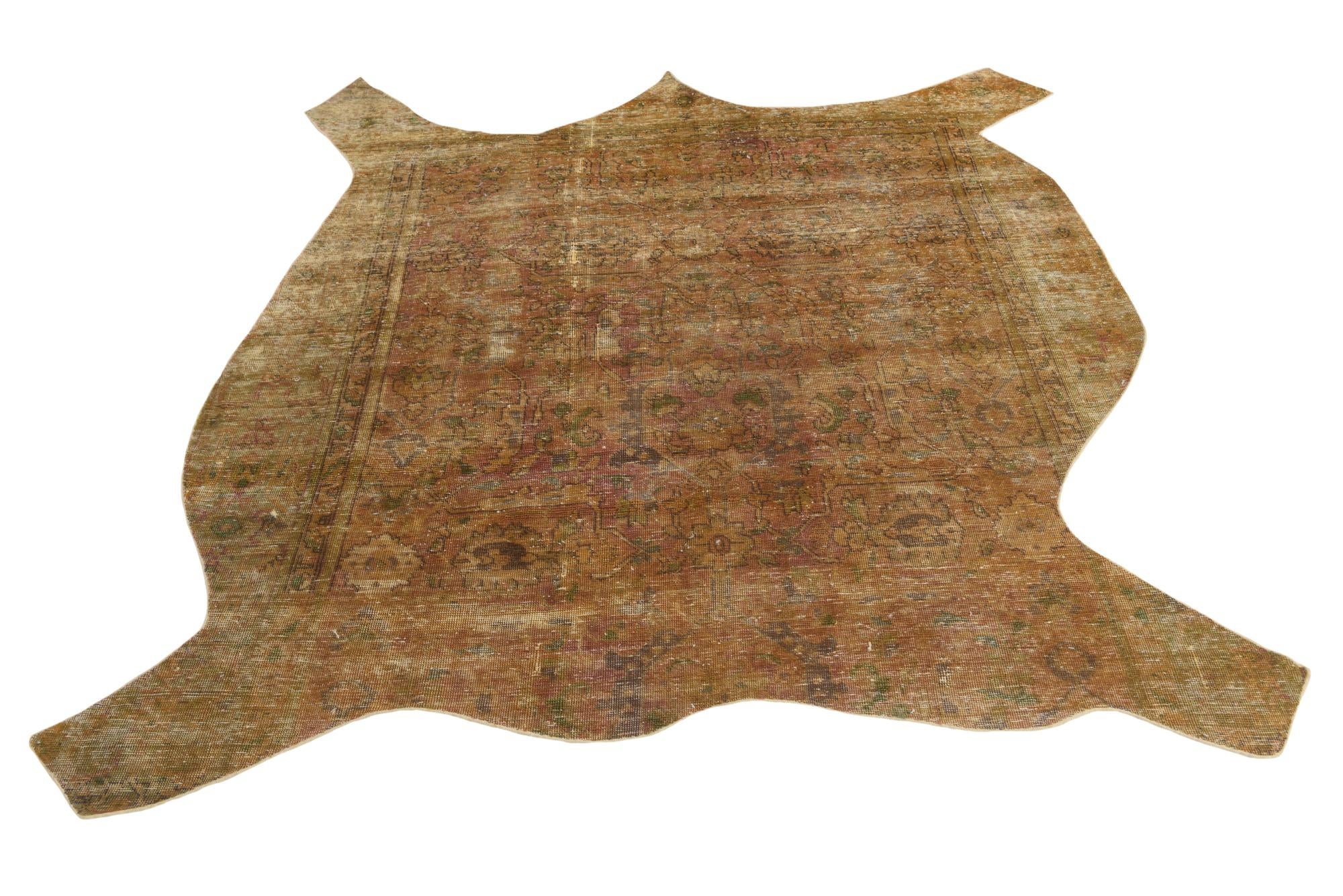 5' 10 x 6' 3 Hand Knotted Ultra Vintage Persian Wool Square Rug