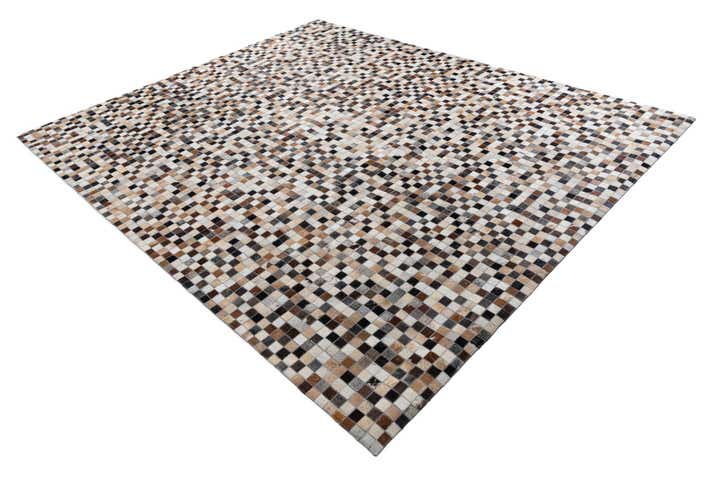 8' 1 x 9' 9 Cowhide Leather Rug