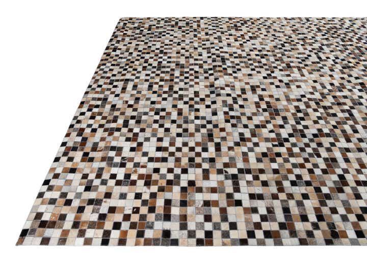 8' 1 x 9' 9 Cowhide Leather Rug