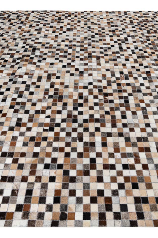 Detail image of 8' 1 x 9' 9 Cowhide Leather Rug