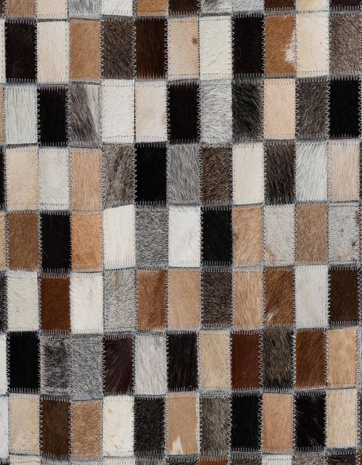 Detail image of 8' 1 x 9' 9 Cowhide Leather Rug