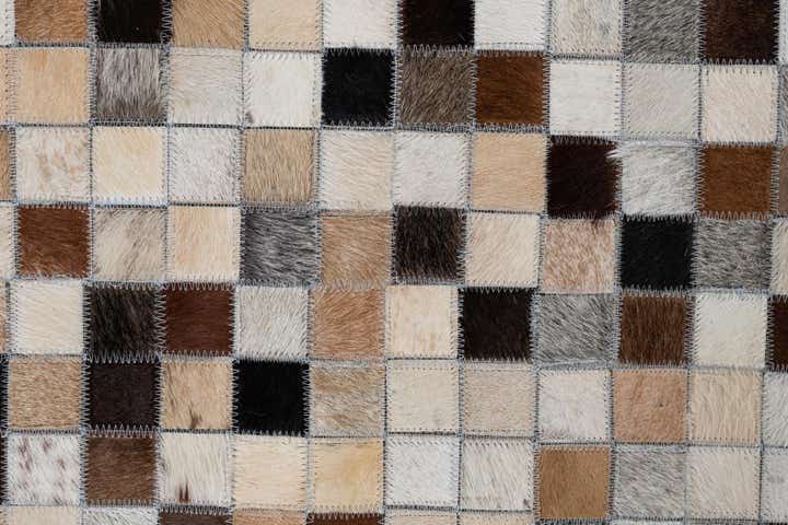 8' 1 x 9' 9 Cowhide Leather Rug