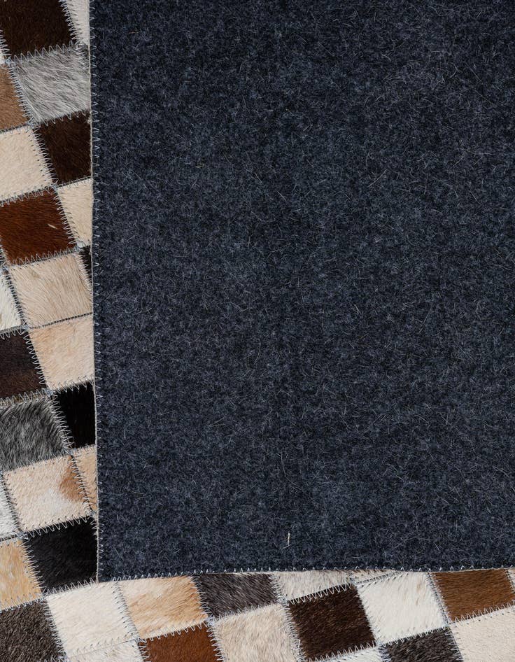 Detail image of 8' 1 x 9' 9 Cowhide Leather Rug