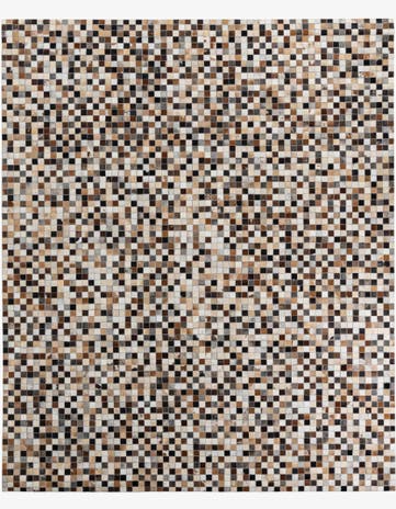 8' 1 x 9' 9 Cowhide Leather Rug