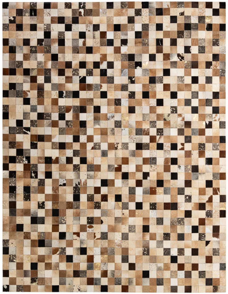 Detail image of 8' 2 x 9' 10 Cowhide - Patchwork Rug