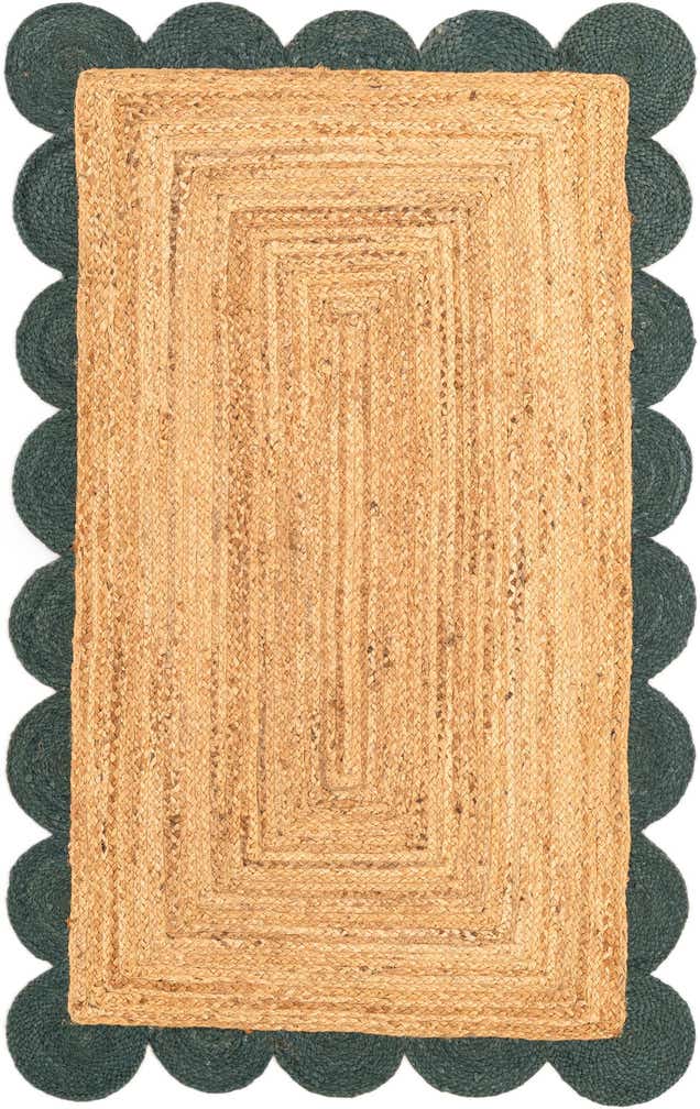 3' 1 x 5' 1 Handmade Scallop Braided Jute Rug