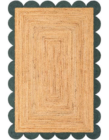 4' 1 x 6' 1 Hand Scallop Braided Jute Rug