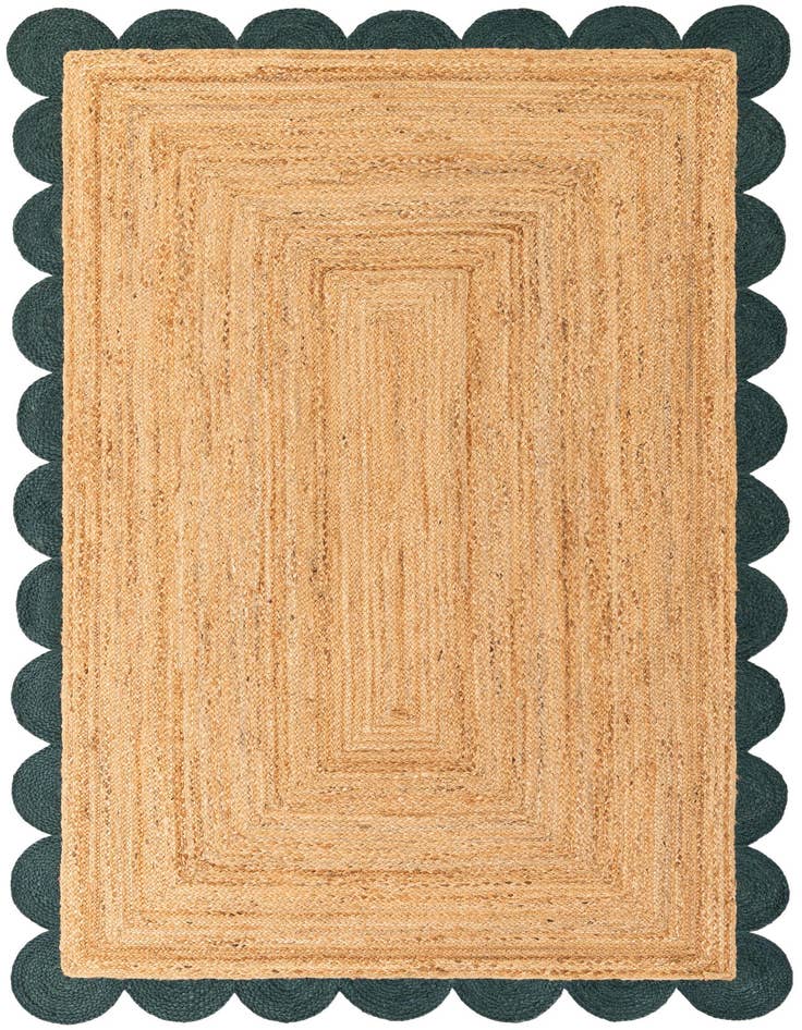 Detail image of 5' 1 x 8' Handmade Scallop Braided Jute Rug