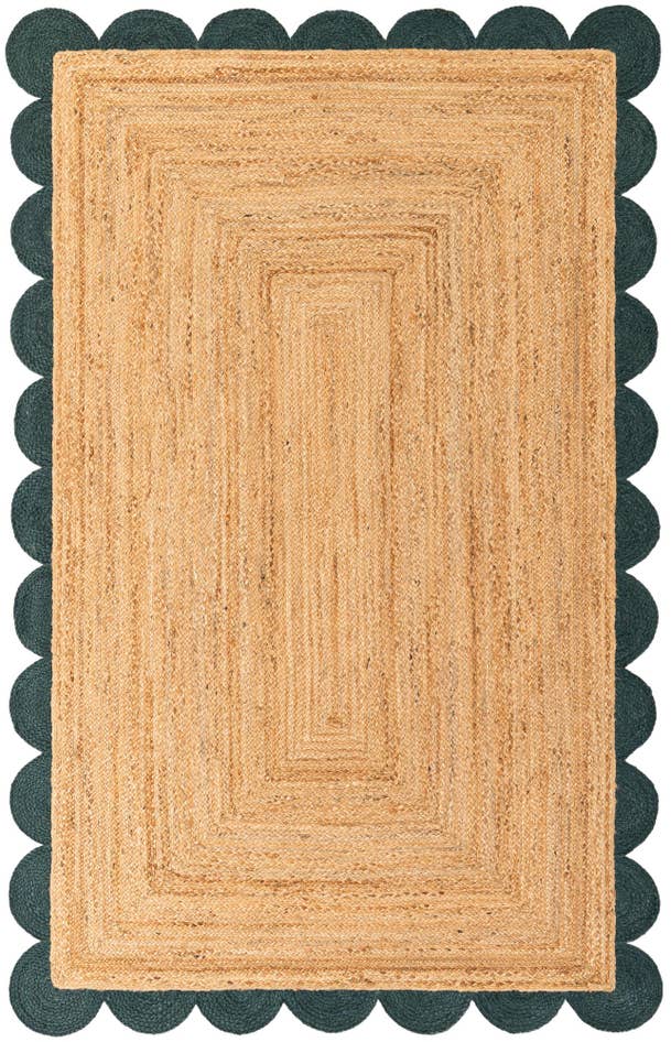 Detail image of 5' 1 x 8' Handmade Scallop Braided Jute Rug