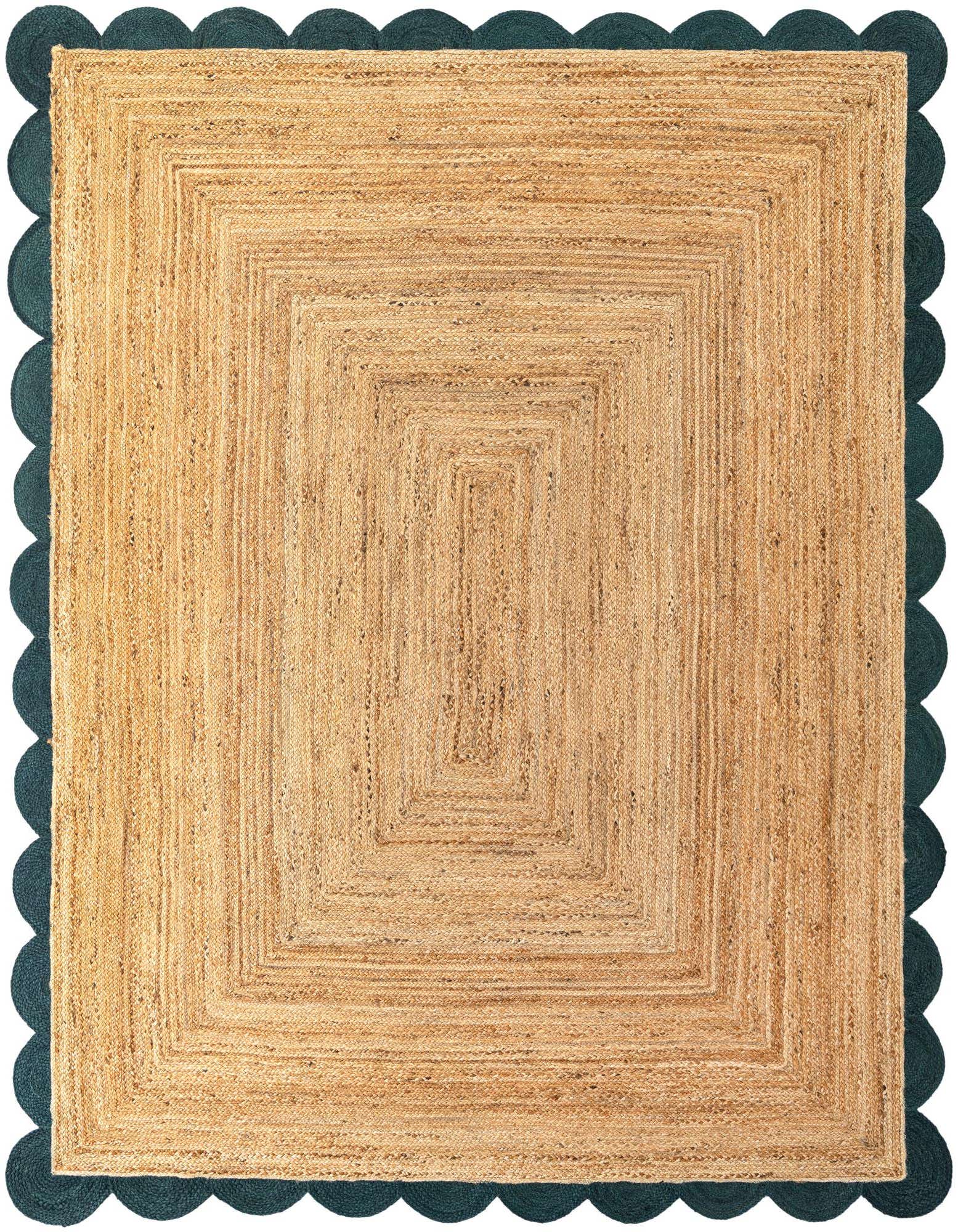 8' x 10' Handmade Scallop Braided Jute Rug