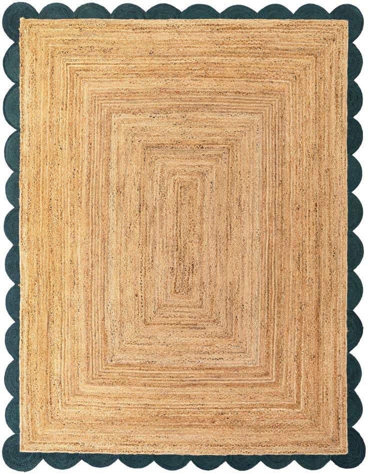 Detail image of 8' x 10'  Hand Scallop Braided Jute Rug