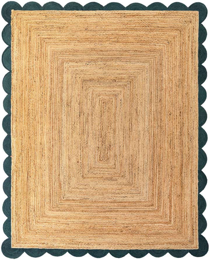 8' x 10' Handmade Scallop Braided Jute Rug
