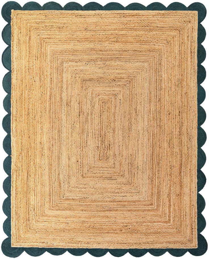 Detail image of 8' x 10' Handmade Scallop Braided Jute Rug