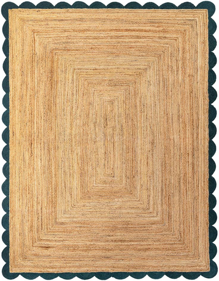 Detail image of 9' x 12'  Hand Scallop Braided Jute Rug