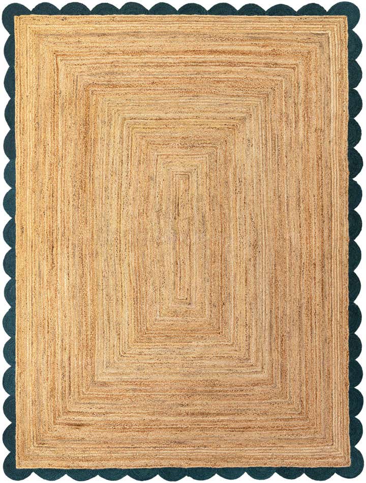 9' x 12' Handmade Scallop Braided Jute Rug