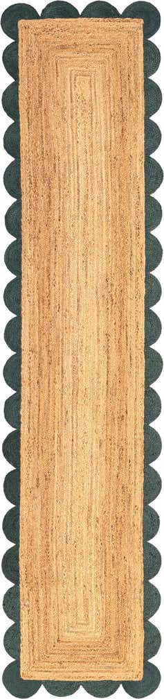 2' 7 x 12' Handmade Scallop Braided Jute Runner Rug