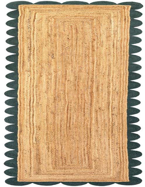 3' 3 x 14' 1 Handmade Scallop Braided Jute Runner Rug