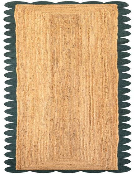 Detail image of 3' 3 x 16' 1  Hand Scallop Braided Jute Runner Rug