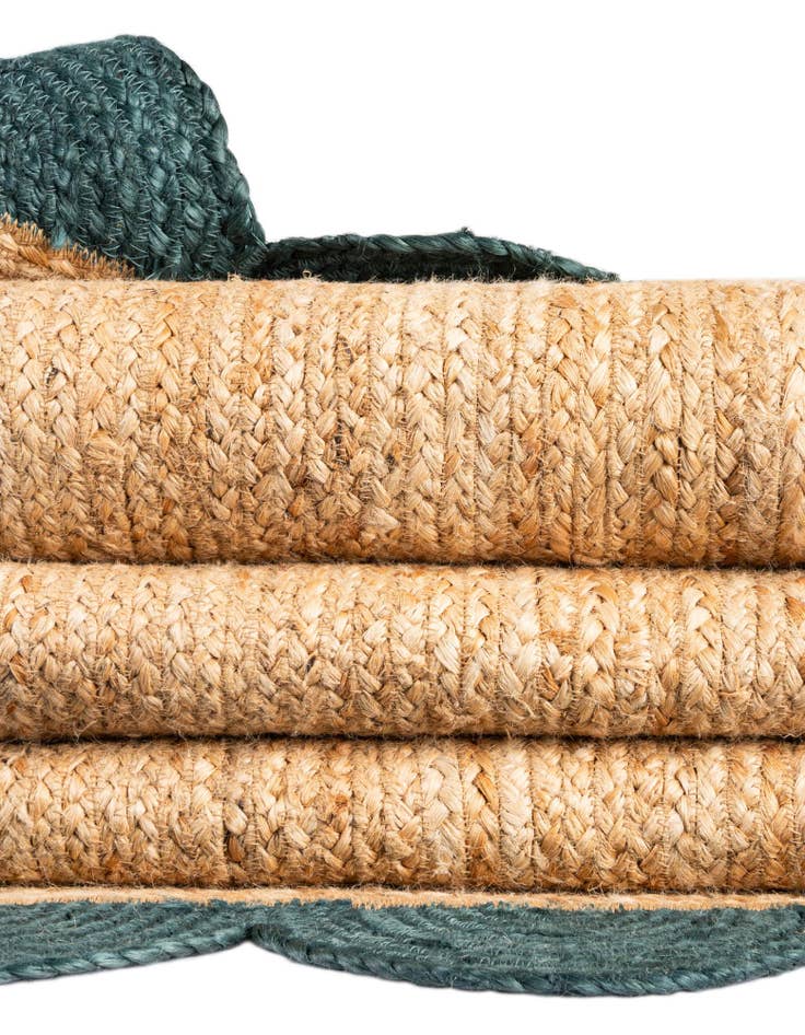 Detail image of 2' x 4' 1  Hand Scallop Braided Jute Runner Rug