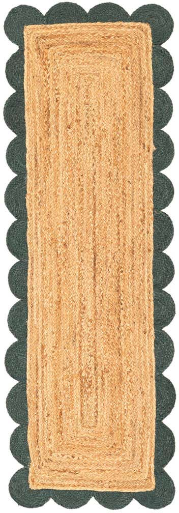 2' x 6' 1 Handmade Scallop Braided Jute Runner Rug